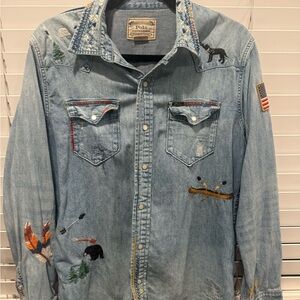 Polo by Ralph Lauren Men's Blue Denim Shirt